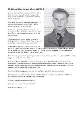 A preview of a PDF biography for Schultz, Gerhard Edgar Herbert